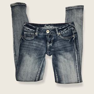 Amethyst Skinny Fit Acid Wash Distressed Jeans